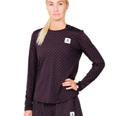 Saysky WMNS Reflective Polka Pace Long Sleeve, Black AOP